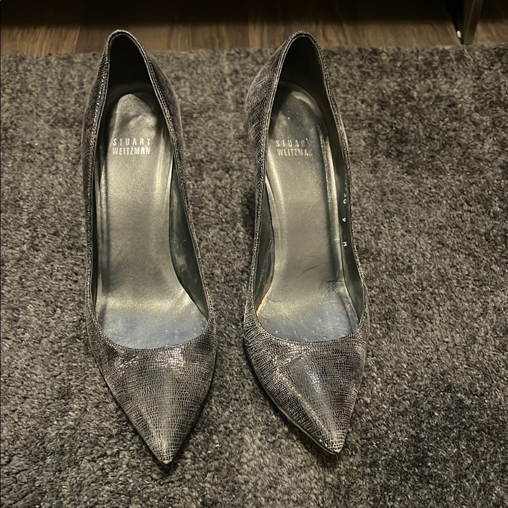 Stuart Weitzman Gray Heels with Sophisticated Design